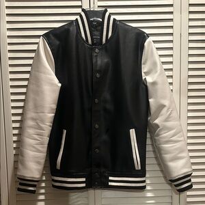 INC International Concepts Black and White Bomber Jacket
